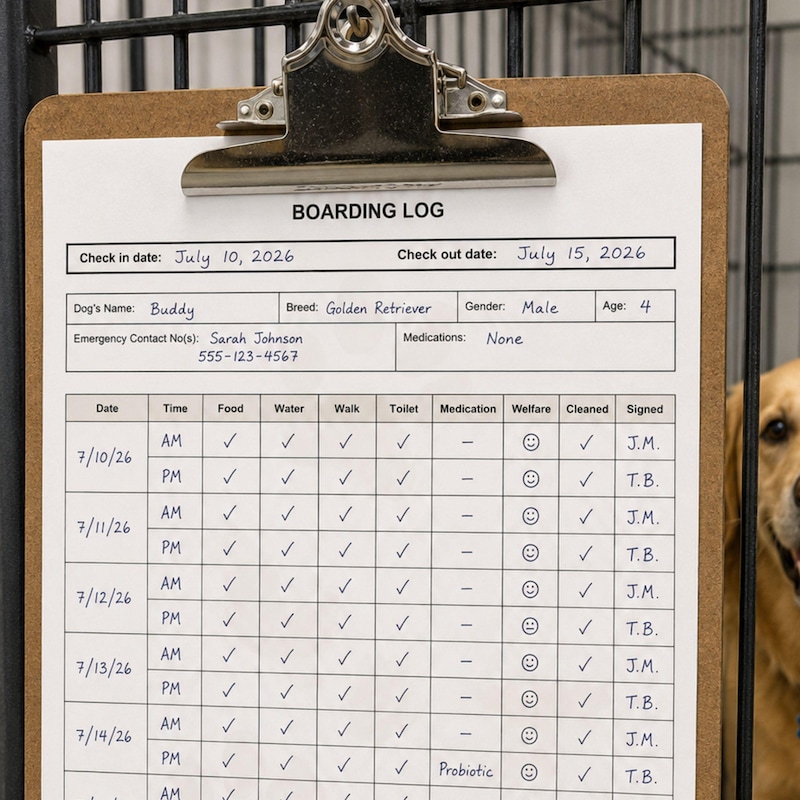 Kennel Card Template - Etsy