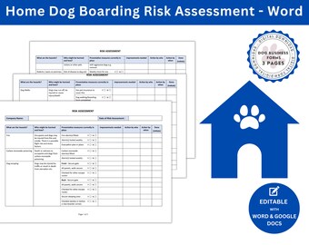 Home Dog Boarding Risk Assessment Form | Risk Assessment Matrix Dog Boarder | Risk Analysis | Home Dog Boarding Hazard Identification