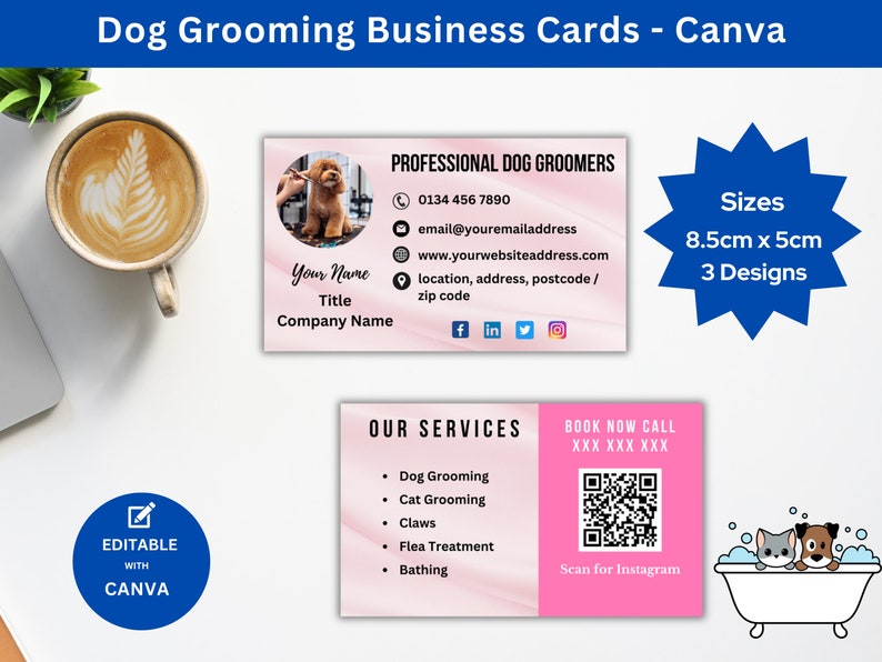 Picture of Dog Grooming Business Card Ideas for a Dog Groomer Business Card ...