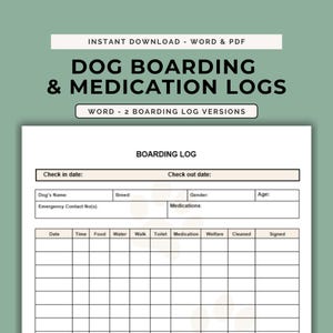 Kennel Card Document Template