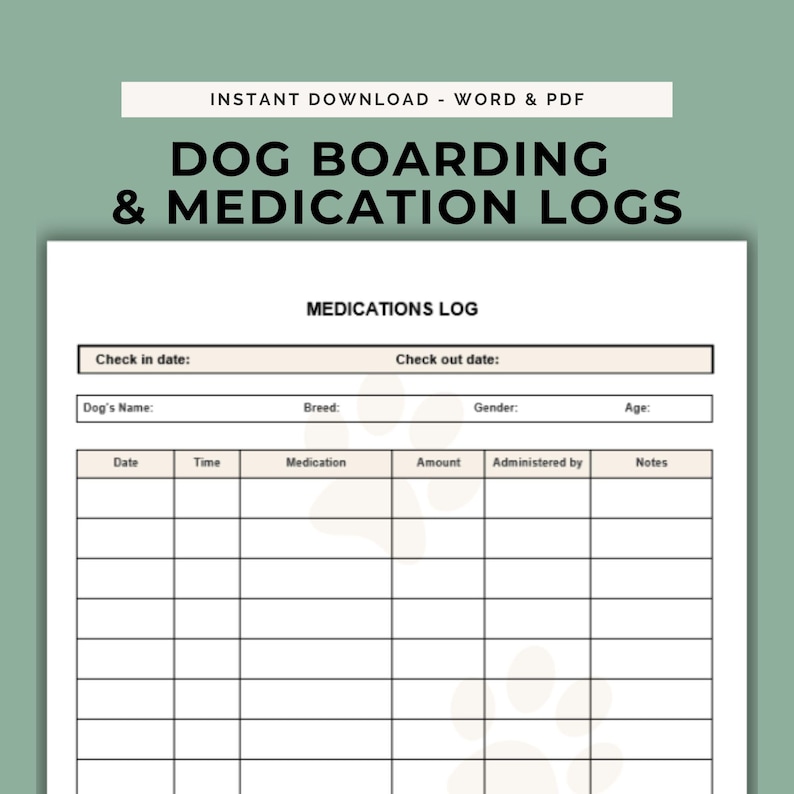 Cage Record Keeping Info Sheet