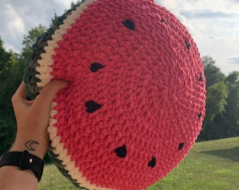 crochet watermelon pillow