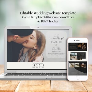 Black and Gold Wedding Day Countdown Website.  Old Money Theme Template.  Google RSVP, Meals, Song Request Tracker. Mobile Friendly.