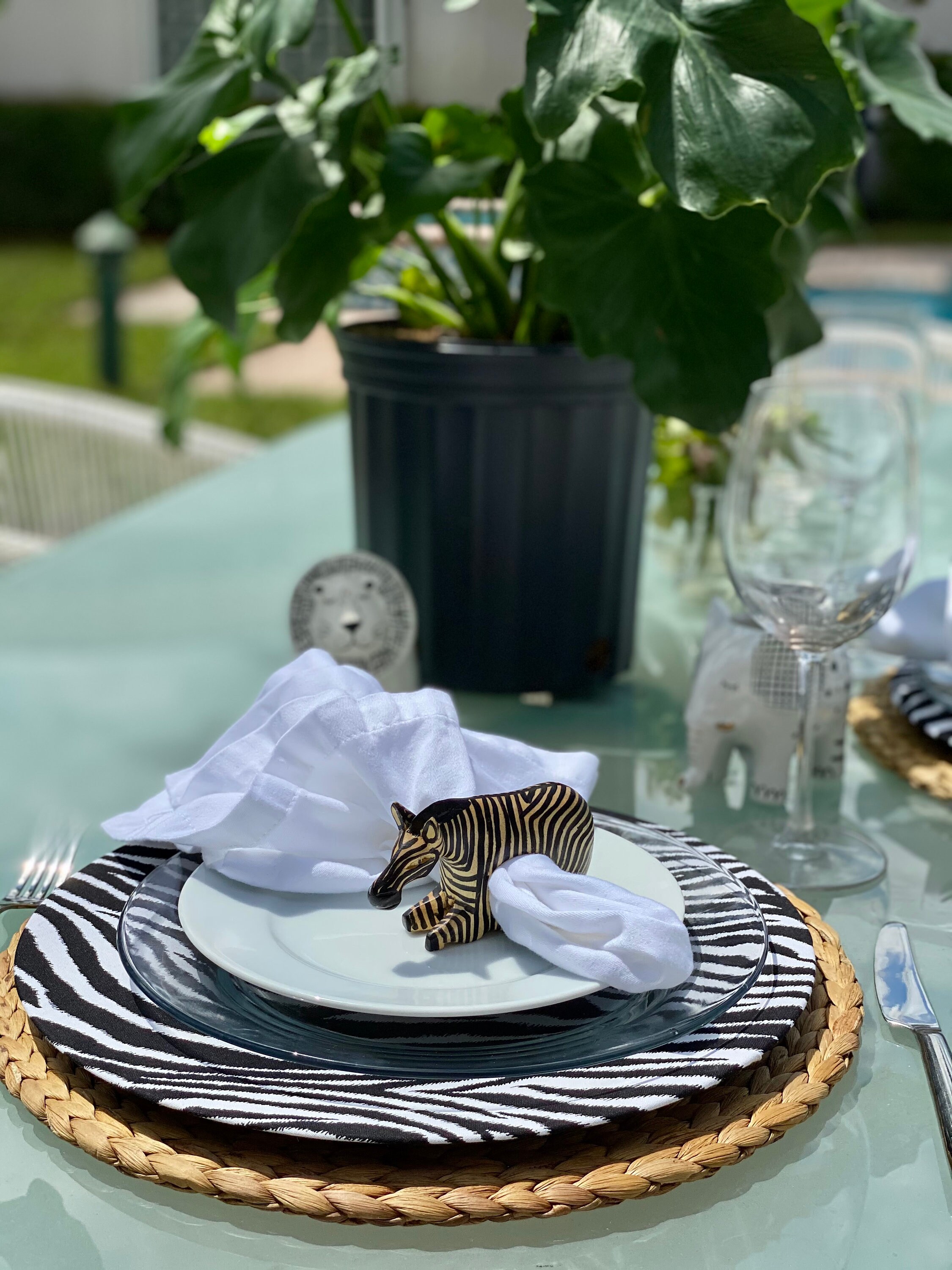 Set of 4 Animal Print / Leopard and Zebra Charger Plate Covers Etsy