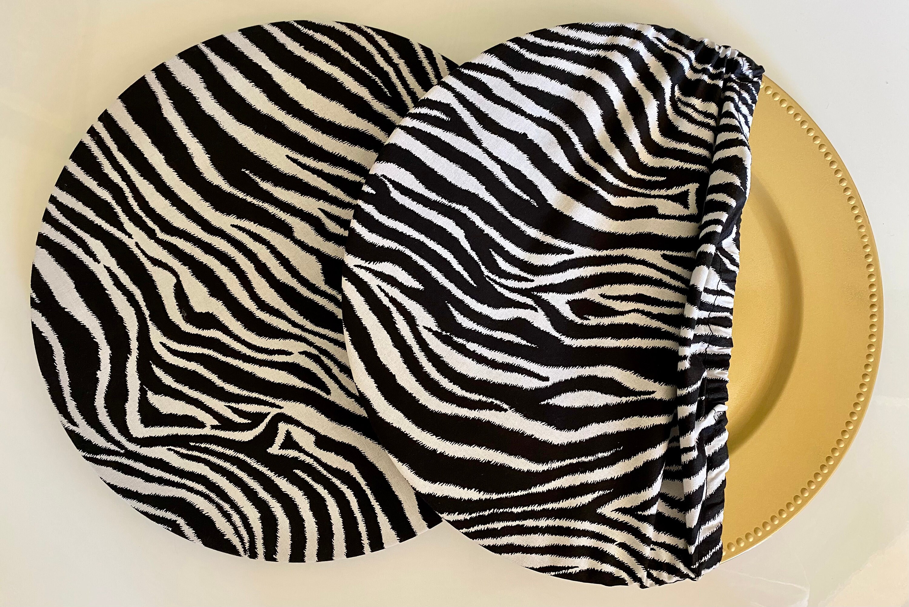 Set of 4 Animal Print / Leopard and Zebra Charger Plate Covers Etsy