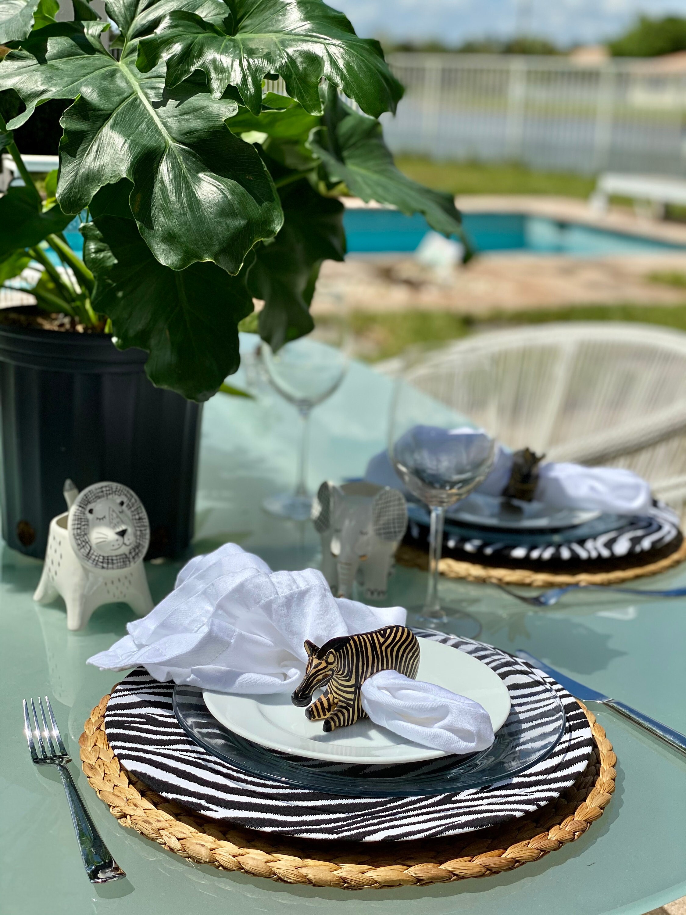 Set of 4 Animal Print / Leopard and Zebra Charger Plate Covers Etsy