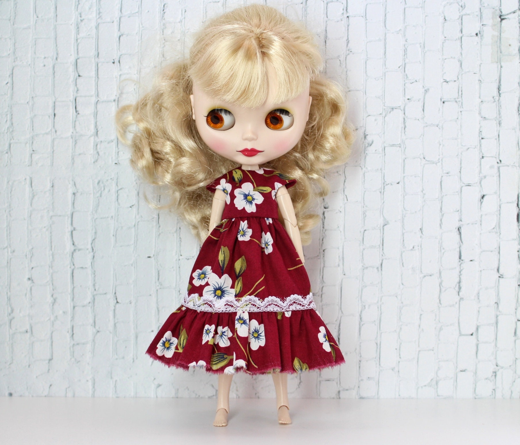 Blythe Dress Red Dress For Blythe Doll Blythe Outfit Doll Etsy