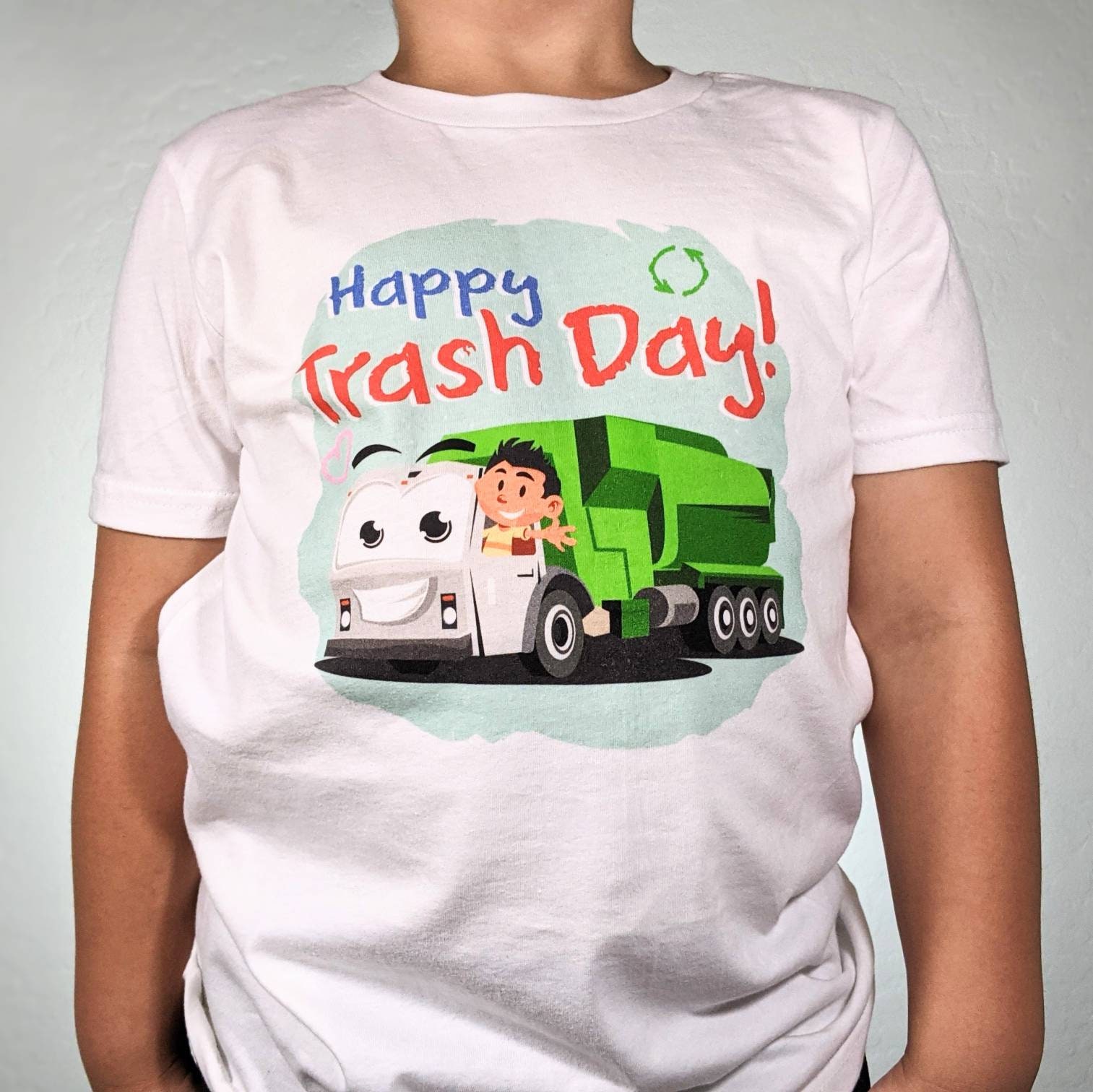 Garbage Truck Shirt Trash Truck Shirt Happy Trash Etsy