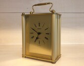 Vintage Staiger Brass Carriage Clock - West Germany - Boho Gold Tone Table Clock - Mantle Clock - Office Decor