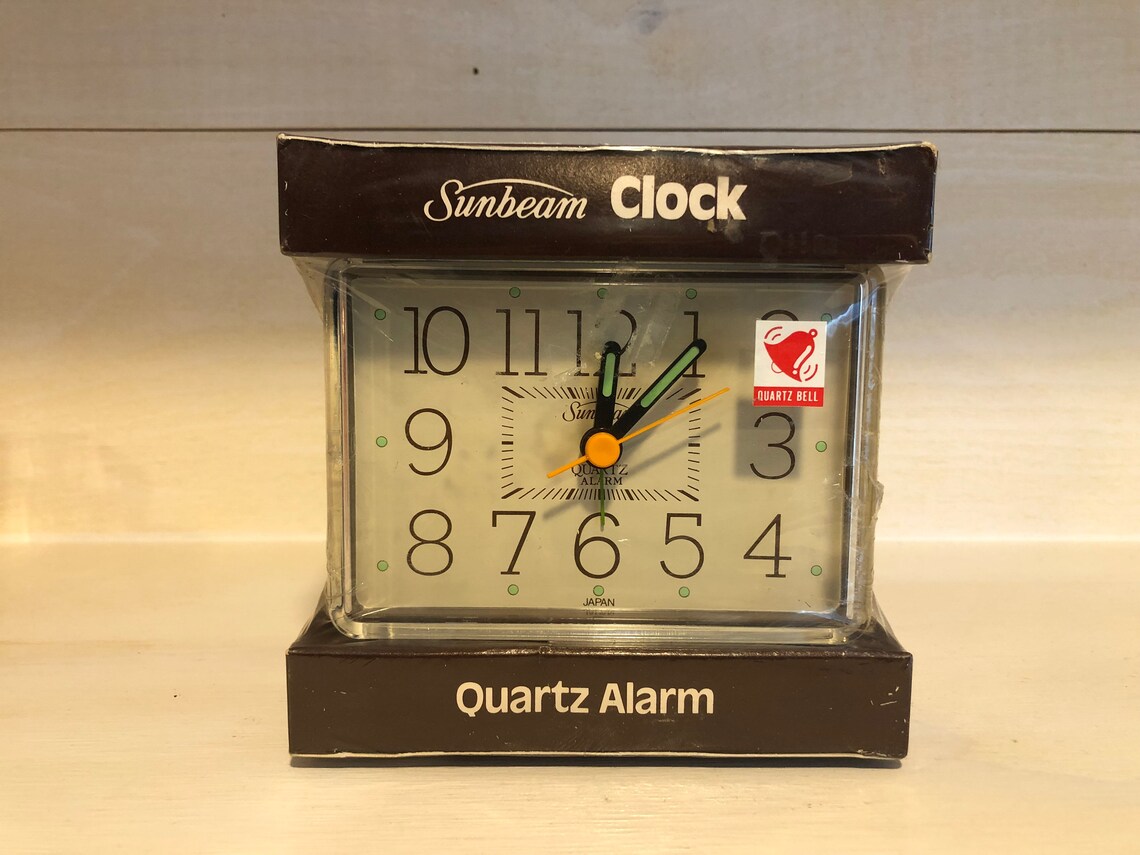 Vintage MCM Sunbeam Clock Quartz Alarm Rectangle Bedroom Etsy