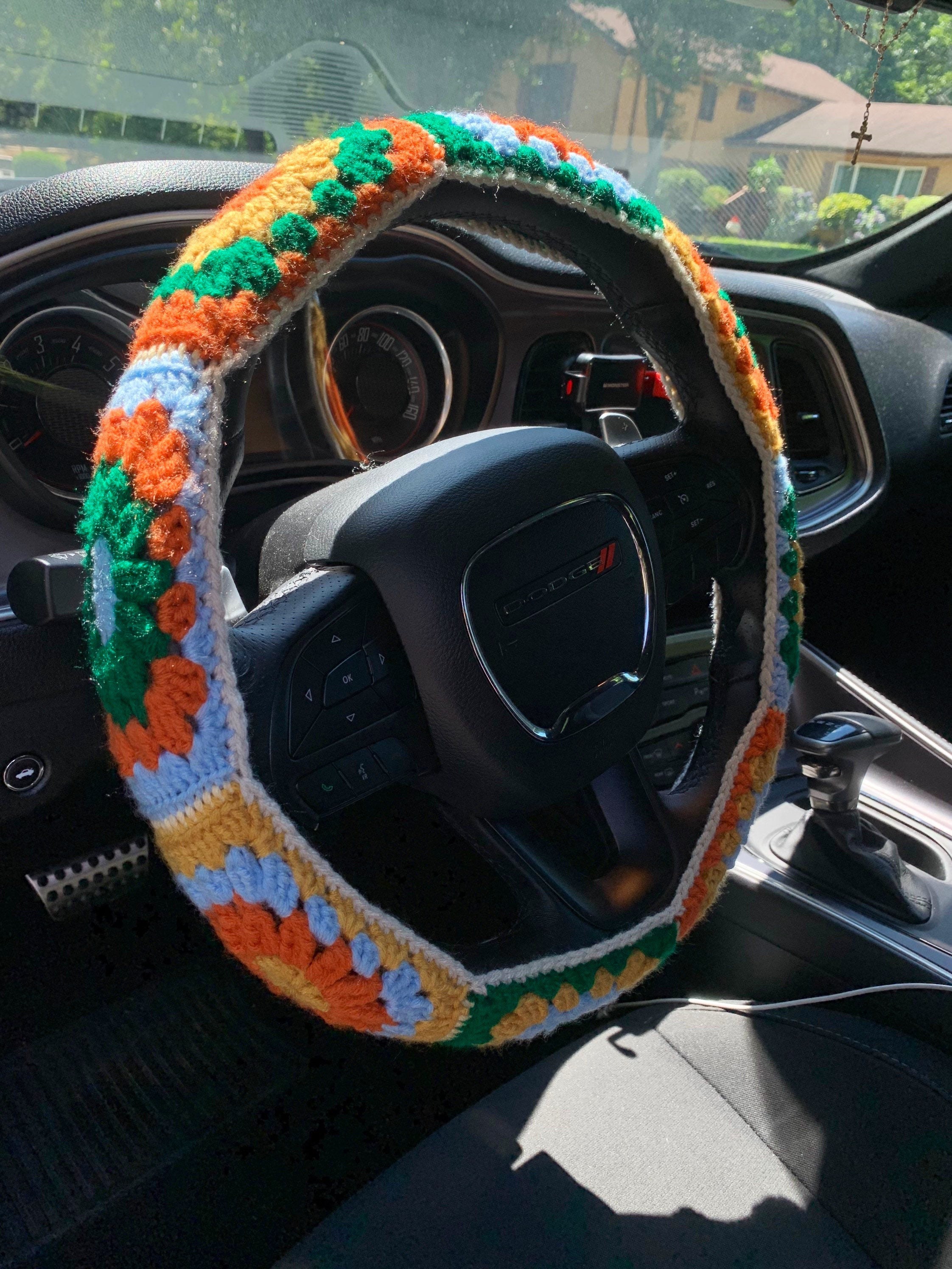 Handmade Flower Crochet Steering Wheel Cover Etsy