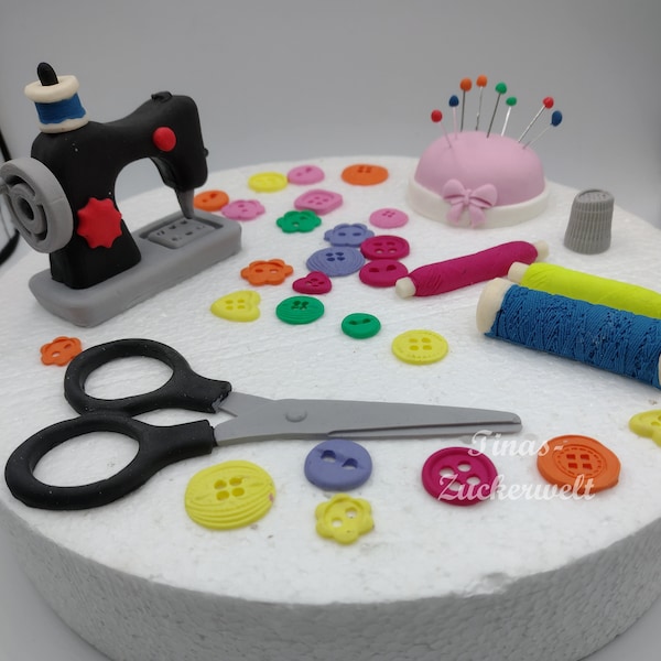 Nähmaschine Nähzubehör Nähutensilien aus Fondant