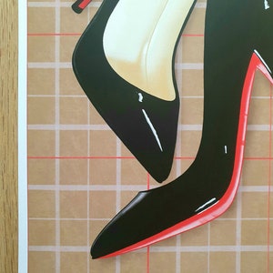 Louboutin Fashion Print, Red Sole Shoe Art (A4) image 5