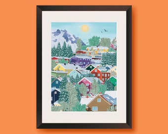 Tromsø Norway Art Print, Scandinavia Travel Poster (A4)