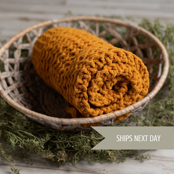 Florence Wool Blend Baby Blanket - Mustard