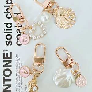 Custom/Pearl Series Personalized Initial Keychain Hardware/DIY AirPods keychain charm/Chain Pendant/Keychain accessory/Wedding Gift