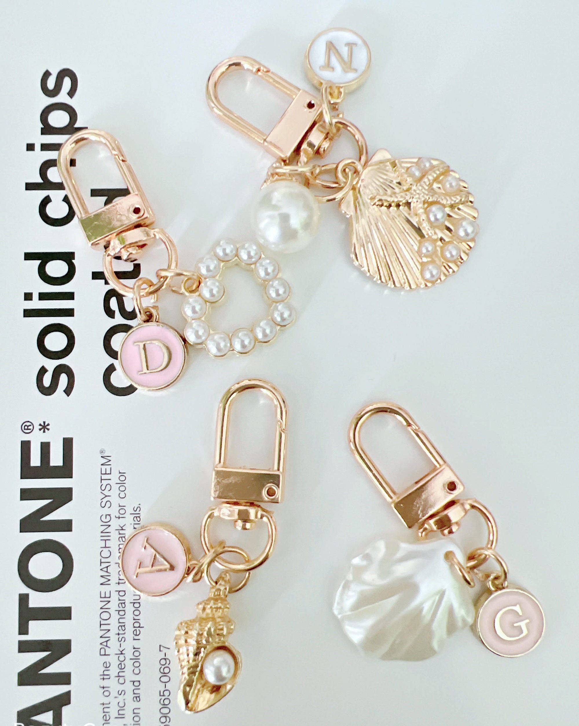 sailorsunny Cute Bag Charm Pearl Chain Women Keychain Charms For Handbags  Cute Keychains For Women Ribbon Pearl Charms