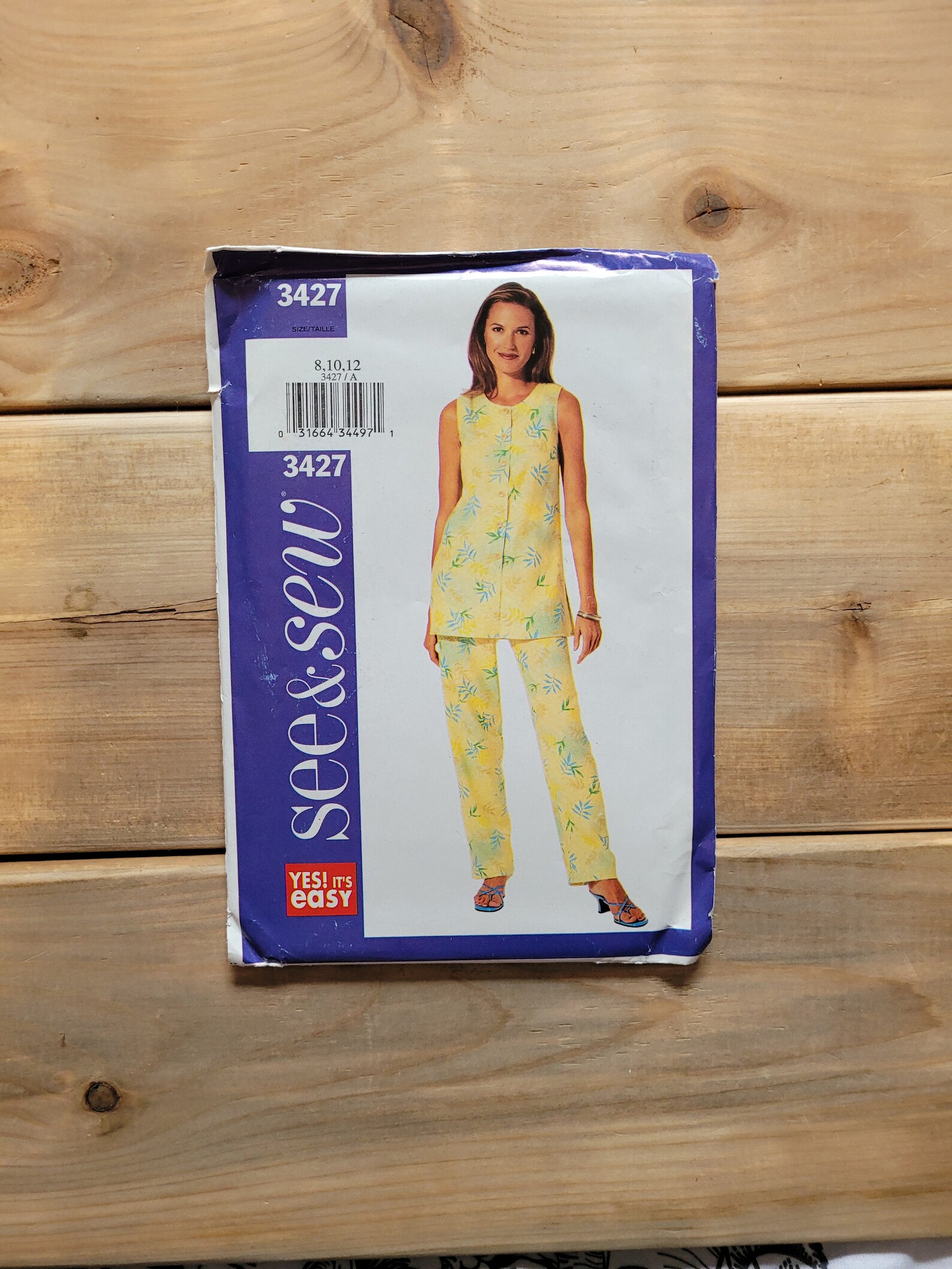 See and sew 3427 pant suit pattern womens pants tunic Etsy