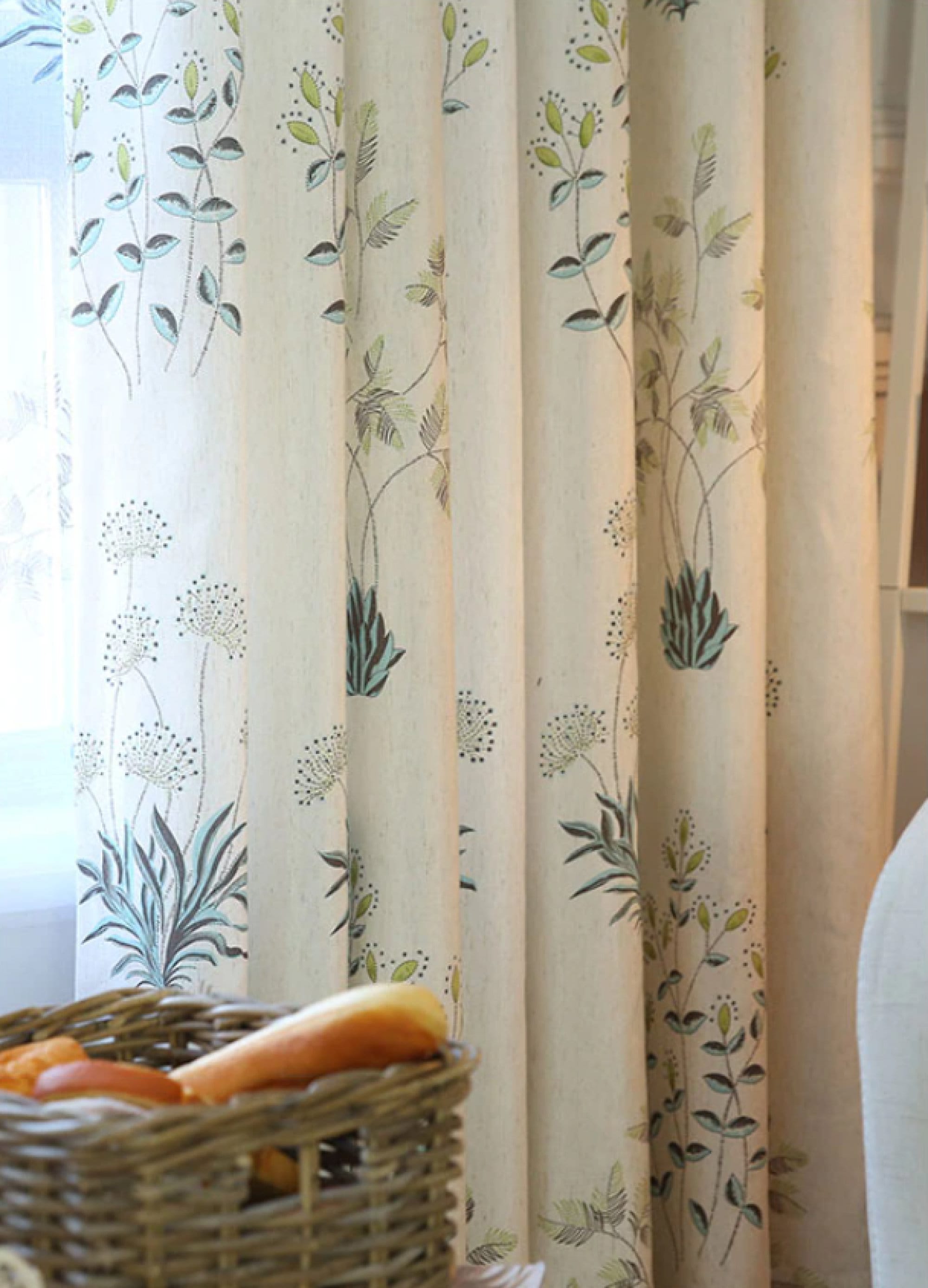 Leaves Pattern Country Style Linen Curtain - Etsy
