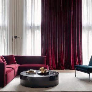 Modern Red Wine Velvet Curtain | 49 colors available