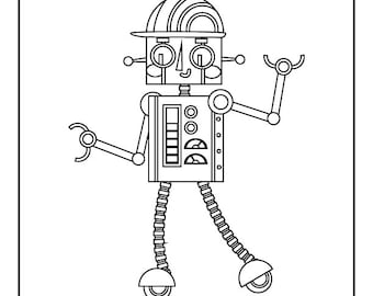 20 Fun robot images coloring book for kids