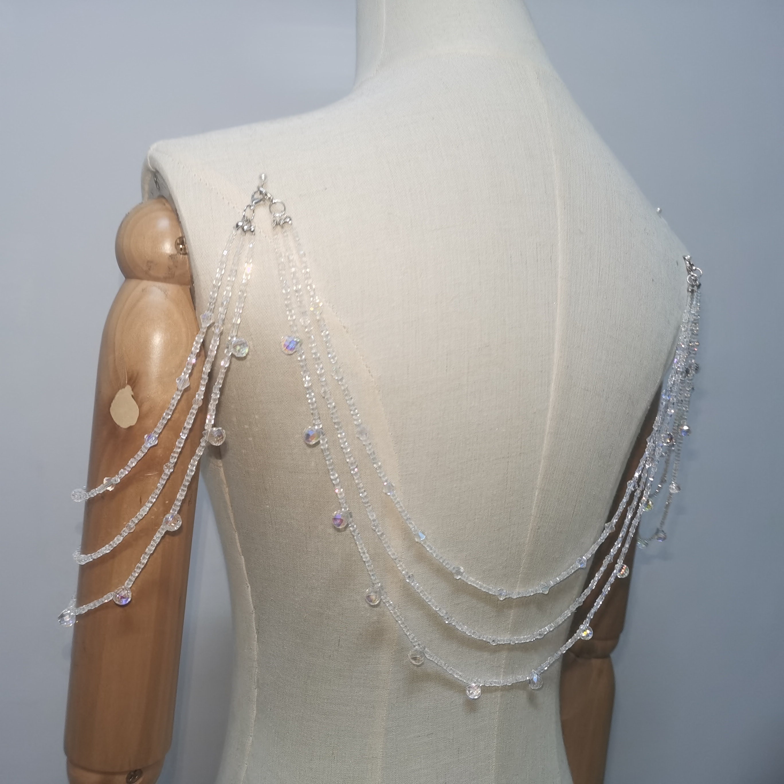 Crystal Backdrop Necklace,crystal Backdrop Wedding,crystal Shoulder ...