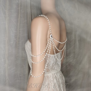 Chaîne d'épaule en strass, bijoux d'épaule de mariée, bijoux d'épaule de mariage, bijoux de robe, bijoux d'épaule