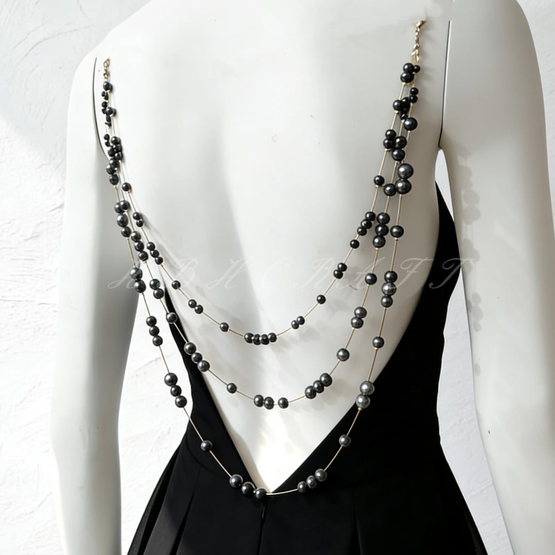 Backdrop Chain Pearl Backdrop Necklace: Bridal Prom Back Chain - Etsy