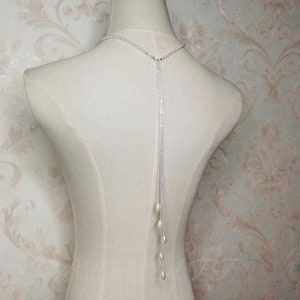 Pearl bare back necklace,wedding back jewelry,wedding jewelry,women's jewelry,women's accessory