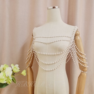 Handmade Pearl Body Chain: Bridal Shoulder Jewelry