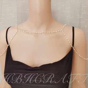 Collier d'épaule de perles fait main, bijoux d'épaule de mariée, collier de perles, colliers d'épaule, bijoux de fête