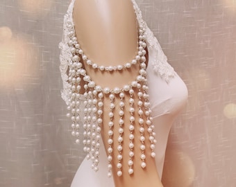 Detachable wedding sleeves,arm jewelry,Detachable straps,crystal pearl shoulder chain,fringe bracelet .boho bridal accessories