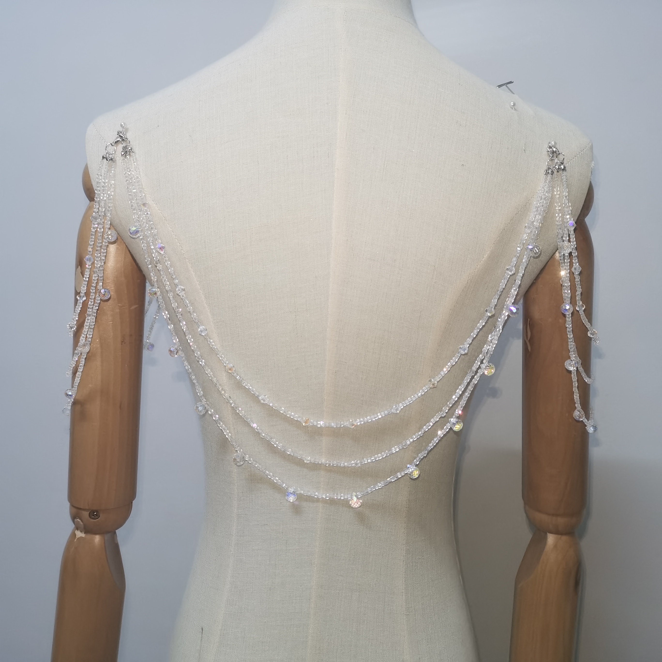 Backdrop Chain Crystal Backdrop Necklace,crystal Backdrop Wedding,crystal Shoulder ...
