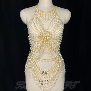Handmade Pearl Body Chain: Bridal Wedding Jewelry