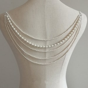 Pearl Backdrop Necklace,Backdrop necklace,wedding jewelry,party jewelry,bridal back necklace