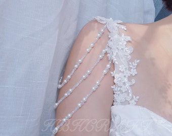 Manches de mariage amovibles, bijoux de bras, bretelles amovibles, chaîne d'épaule en perles de cristal, bracelet à franges, accessoires de mariée bohème