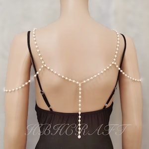 Collier d'épaule de perles fait main, bijoux d'épaule de mariée, collier de perles, colliers d'épaule, bijoux de fête