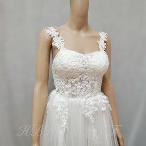 EMALZBY Detachable lace straps, wedding dress straps, lace bridal straps, Detachable Straps, bridal cap sleeve.boho bridal accessories image 5