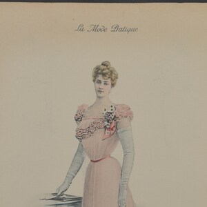Original Two Sided Ladies Fashion Print From &quot;La Mode Pratique&quot; 1899 No. 14