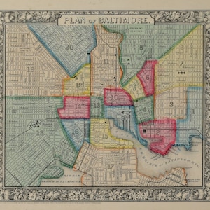 Landkarte aus Mitchell's New General Atlas - Pennsylvania, New Jersey, Maryland, and Delaware 1860