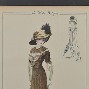 Original Ladies Fashion Print From &quot;La Mode Pratique&quot; 1909 No. 27