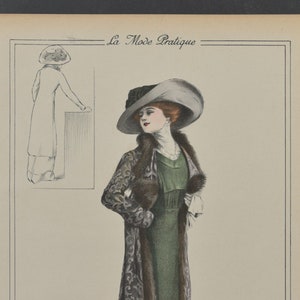 Original Ladies Fashion Print From &quot;La Mode Pratique&quot; 1909 No. 50