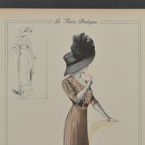 Original Ladies Fashion Print From &quot;La Mode Pratique&quot; 1909 No. 33