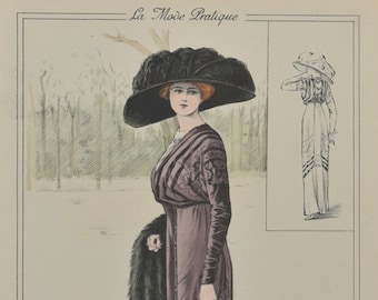 Original Ladies Fashion Print From "La Mode Pratique" 1911 No. 2