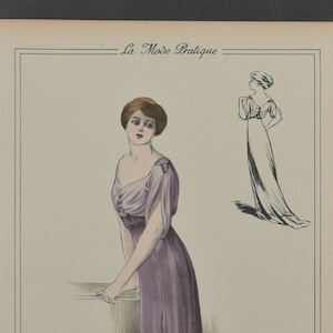 Original Ladies Fashion Print From &quot;La Mode Pratique&quot; 1910 No. 6