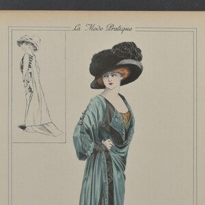 Original Ladies Fashion Print From &quot;La Mode Pratique&quot; 1909 No. 37