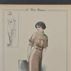 Original Ladies Fashion Print From &quot;La Mode Pratique&quot; 1910 No. 21