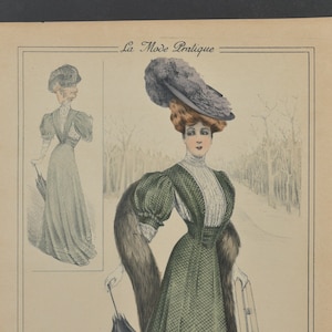 Original Ladies Fashion Print From &quot;La Mode Pratique&quot; 1906 No. 50