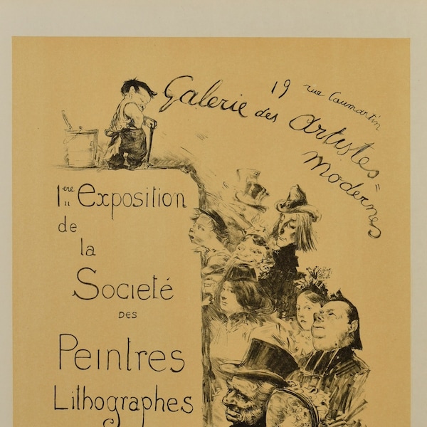 Original 19th C. Print Les Maitres de L'Affiche - Galerie des Artistes Modernes - Antique Lithograph  - Adverstising Poster