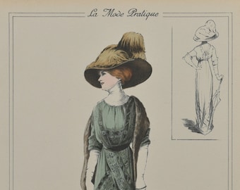 Original Ladies Fashion Print From "La Mode Pratique" 1910 No. 42